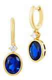 14kt Gold Plated Bezel Set Birthstone Earrings