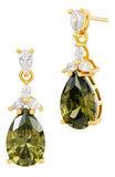14kt Gold Plated Pear Shape Birthstone Earrings