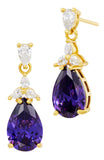 14kt Gold Plated Pear Shape Birthstone Earrings