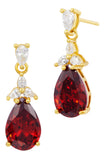 14kt Gold Plated Pear Shape Birthstone Earrings