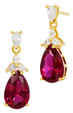 14kt Gold Plated Pear Shape Birthstone Earrings