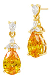 14kt Gold Plated Pear Shape Birthstone Earrings