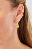 14kt Gold Plated Pear Shape Birthstone Earrings