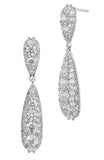 Pave CZ Drop Earrings in Brass