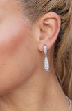 Pave CZ Drop Earrings in Brass