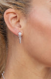 Round and Step Cut Graduated Drop Earring in CZ and Brass