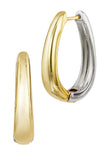 Two-Tone Reversible Oval Hoop Earrings in Brass