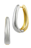 Two-Tone Reversible Oval Hoop Earrings in Brass