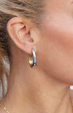 Two-Tone Reversible Oval Hoop Earrings in Brass