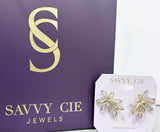 Two-Tone 3D Flower Earrings