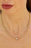 Gold Plated Pave CZ Rondell Necklace