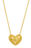 Basket Weave Heart Pendant in Brass
