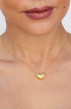 Basket Weave Heart Pendant in Brass