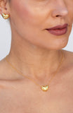 Basket Weave Heart Pendant in Brass
