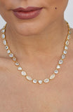 Bezel Set Mixed Shape CZ Necklace in Brass