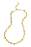 Bezel Set Mixed Shape CZ Necklace in Brass