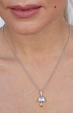 Modern Mushroom Pendant with Burnished CZ in Brass