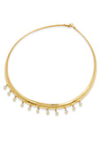 Omega Style Necklace with Round CZ in Brass