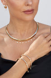 Omega Style Necklace with Round CZ in Brass