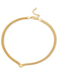 V-Shape Mesh Chain Necklace in Brass