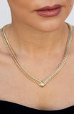 V-Shape Mesh Chain Necklace in Brass