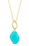 Gold Plated Blue Glass Necklace