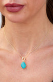Gold Plated Blue Glass Necklace