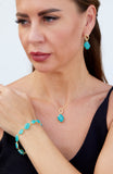 Gold Plated Blue Glass Necklace