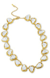 Gold Plated Pebble Pearl Necklace