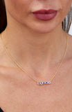 Gold Plated Purple CZ Multi Shape Necklace