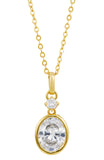 14kt Gold Plated Bezel Set Birthstone Necklace