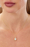 14kt Gold Plated Bezel Set Birthstone Necklace
