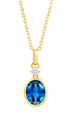 14kt Gold Plated Bezel Set Birthstone Necklace