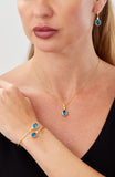14kt Gold Plated Bezel Set Birthstone Earrings
