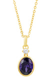 14kt Gold Plated Bezel Set Birthstone Necklace