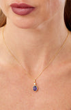 14kt Gold Plated Bezel Set Birthstone Necklace