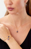 14kt Gold Plated Bezel Set Birthstone Necklace