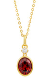 14kt Gold Plated Bezel Set Birthstone Necklace