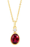 14kt Gold Plated Bezel Set Birthstone Necklace