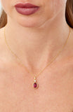 14kt Gold Plated Bezel Set Birthstone Necklace