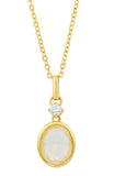 14kt Gold Plated Bezel Set Birthstone Necklace