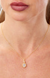 14kt Gold Plated Bezel Set Birthstone Necklace