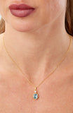 14kt Gold Plated Bezel Set Birthstone Necklace