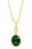 14kt Gold Plated Bezel Set Birthstone Necklace