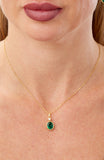 14kt Gold Plated Bezel Set Birthstone Necklace
