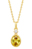 14kt Gold Plated Bezel Set Birthstone Necklace