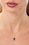 14kt Gold Plated Bezel Set Birthstone Necklace