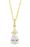 14kt Gold Plated Pear Shape Birthstone Necklace