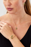 14kt Gold Plated Pear Shape Birthstone Crossover Cuff Bracelet