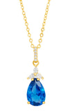 14kt Gold Plated Pear Shape Birthstone Necklace